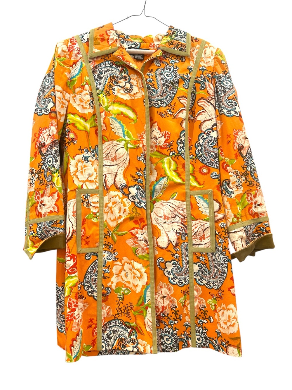 Etcetera Orange Floral Paisley jacket Coat
